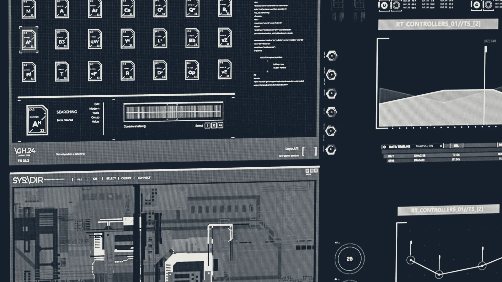 The Ledgerpost working environment, rendered as texture in the palette.